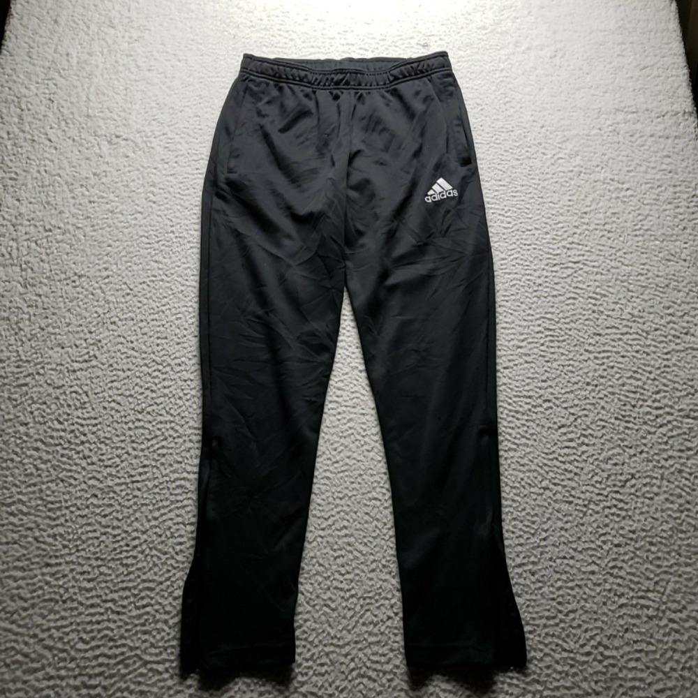 Adidas Climalite Pants Mens Large Black Track Elastic Waist Pockets Athletic